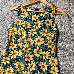 Vintage 90s Y2k My Michele Sunflower Girl tie back Maxi Dress sz 7/8 Small